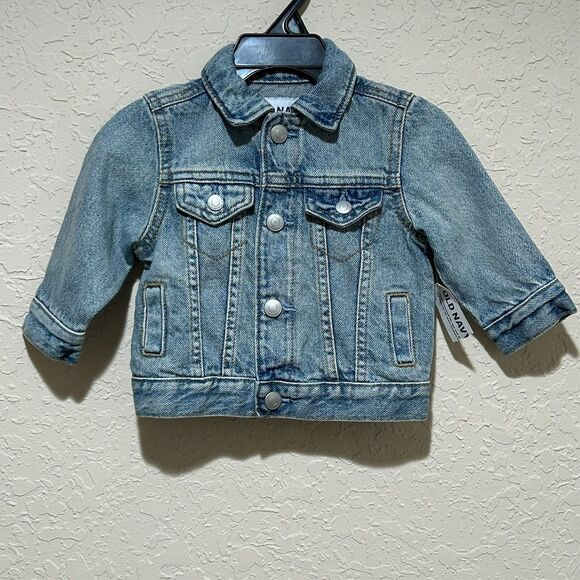 Old Navy Unisex Boys Girls Light-Wash Jean Jacket Snap Blue Denim Baby 3-6 Mths - Picture 4 of 15
